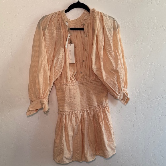 Cleobella Dresses & Skirts - Cleobella Elegant Peach Long Sleeve Dress